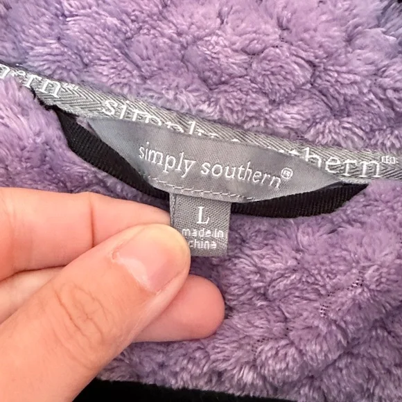 Simply Southern Lavender Textured Pullover - Picture 2 of 4